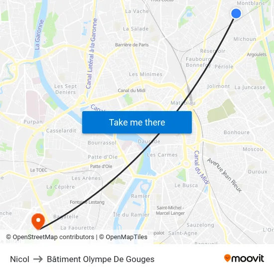 Nicol to Bâtiment Olympe De Gouges map