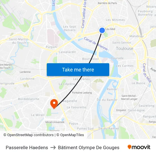 Passerelle Haedens to Bâtiment Olympe De Gouges map