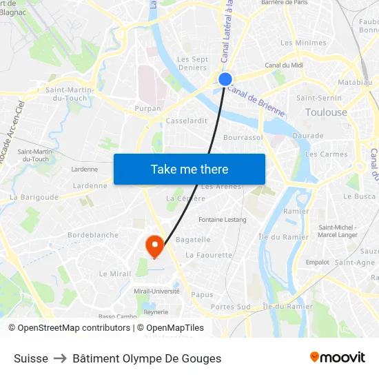 Suisse to Bâtiment Olympe De Gouges map