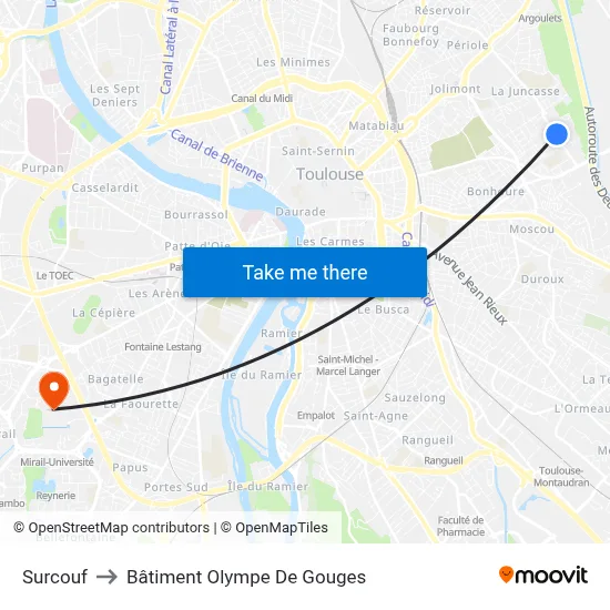 Surcouf to Bâtiment Olympe De Gouges map