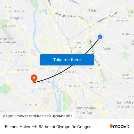 Etienne Hales to Bâtiment Olympe De Gouges map