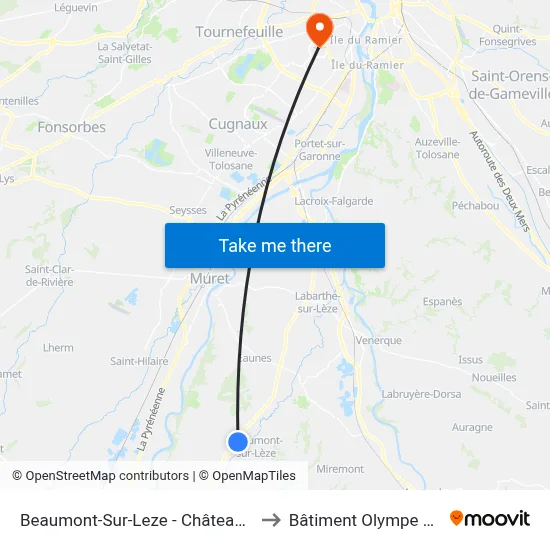 Beaumont-Sur-Leze - Château De Beaumont to Bâtiment Olympe De Gouges map