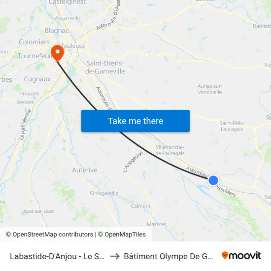 Labastide-D'Anjou - Le Ségala to Bâtiment Olympe De Gouges map
