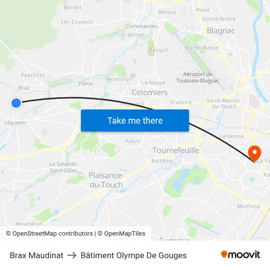 Brax Maudinat to Bâtiment Olympe De Gouges map
