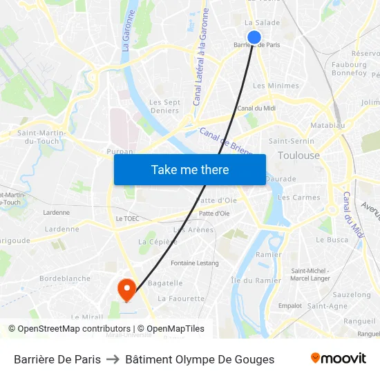 Barrière De Paris to Bâtiment Olympe De Gouges map