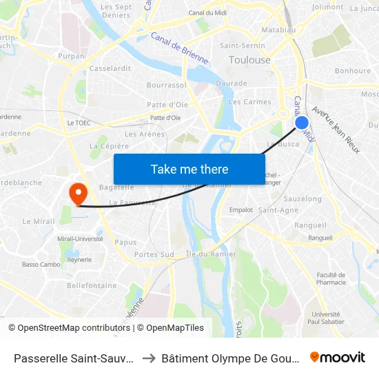 Passerelle Saint-Sauveur to Bâtiment Olympe De Gouges map