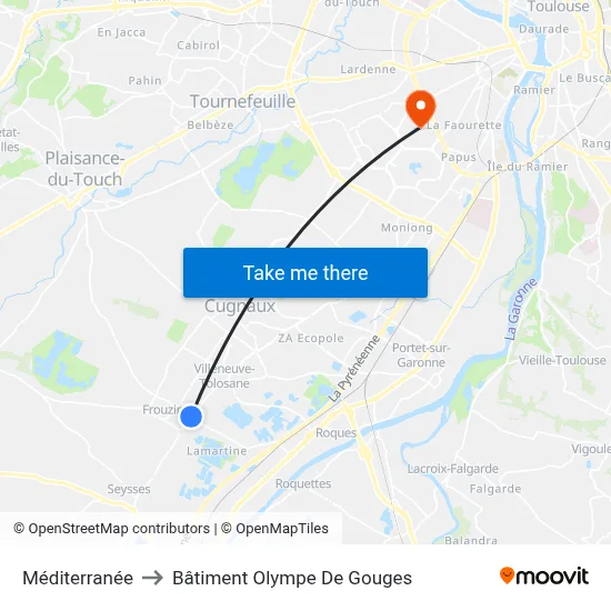 Méditerranée to Bâtiment Olympe De Gouges map
