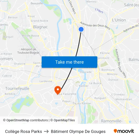 Collège Rosa Parks to Bâtiment Olympe De Gouges map