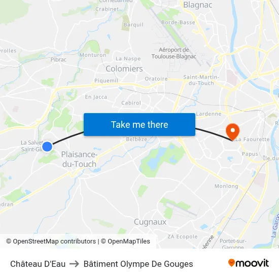 Château D'Eau to Bâtiment Olympe De Gouges map
