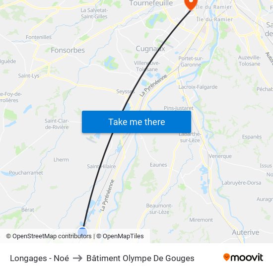 Longages - Noé to Bâtiment Olympe De Gouges map