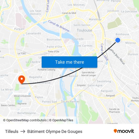 Tilleuls to Bâtiment Olympe De Gouges map