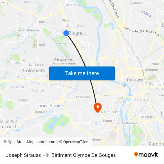 Joseph Strauss to Bâtiment Olympe De Gouges map