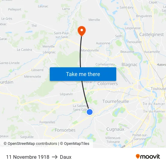 11 Novembre 1918 to Daux map