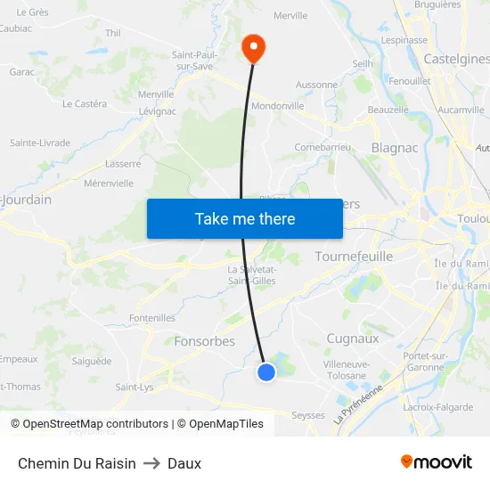 Chemin Du Raisin to Daux map