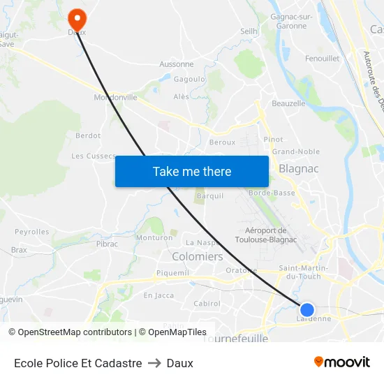 Ecole Police Et Cadastre to Daux map