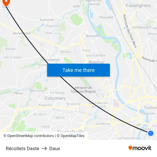 Récollets Daste to Daux map
