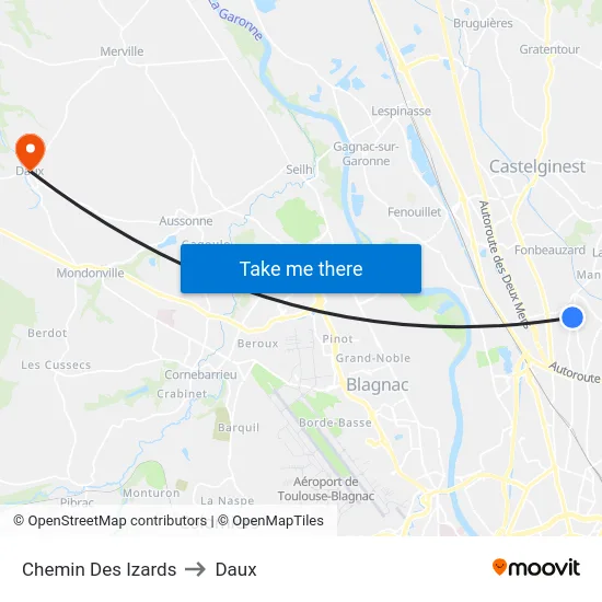 Chemin Des Izards to Daux map