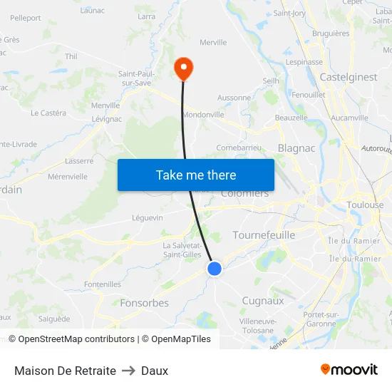 Maison De Retraite to Daux map