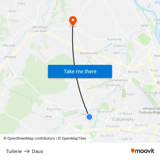 Tuilerie to Daux map