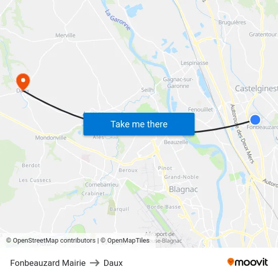 Fonbeauzard Mairie to Daux map