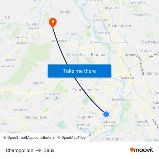 Champollion to Daux map