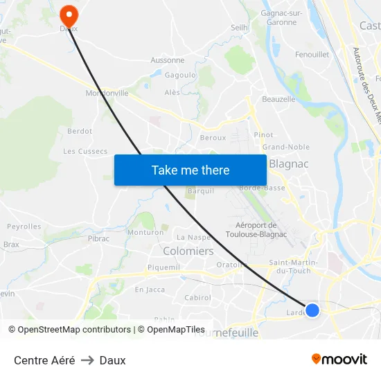 Centre Aéré to Daux map