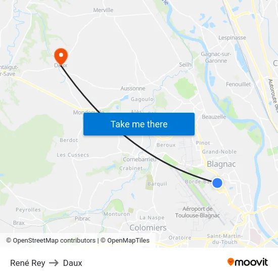 René Rey to Daux map