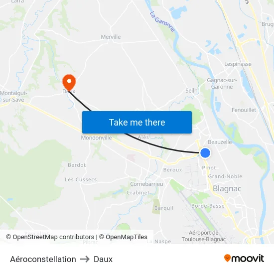 Aéroconstellation to Daux map