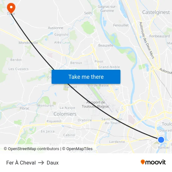 Fer À Cheval to Daux map