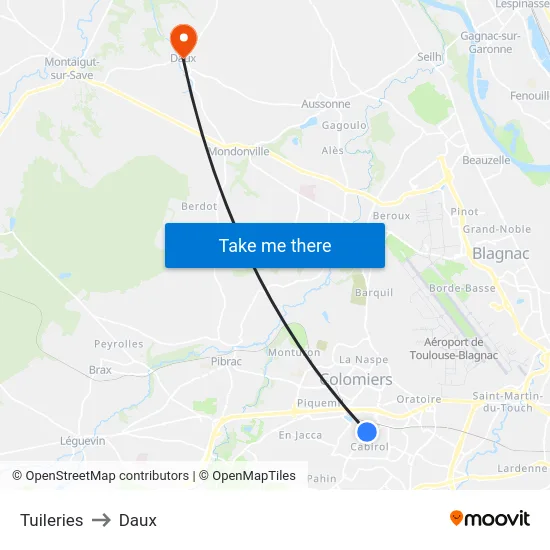 Tuileries to Daux map