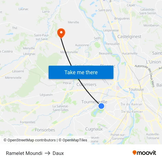 Ramelet Moundi to Daux map