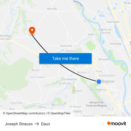 Joseph Strauss to Daux map