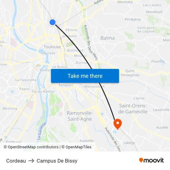 Cordeau to Campus De Bissy map