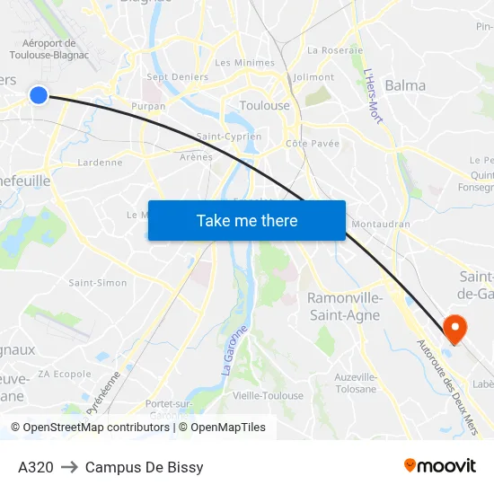 A320 to Campus De Bissy map
