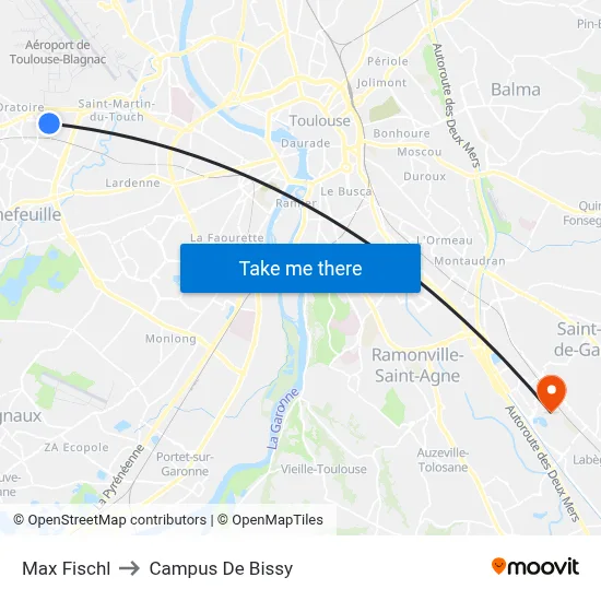 Max Fischl to Campus De Bissy map