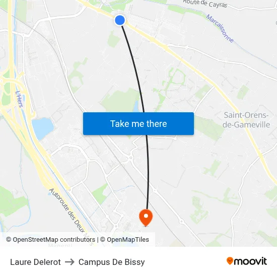 Laure Delerot to Campus De Bissy map