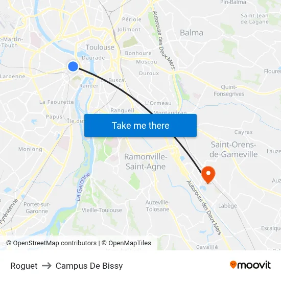 Roguet to Campus De Bissy map