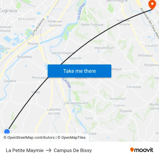 La Petite Maymie to Campus De Bissy map