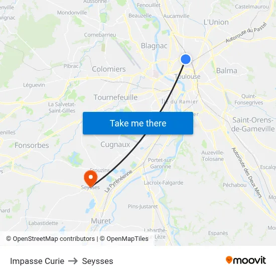 Impasse Curie to Seysses map