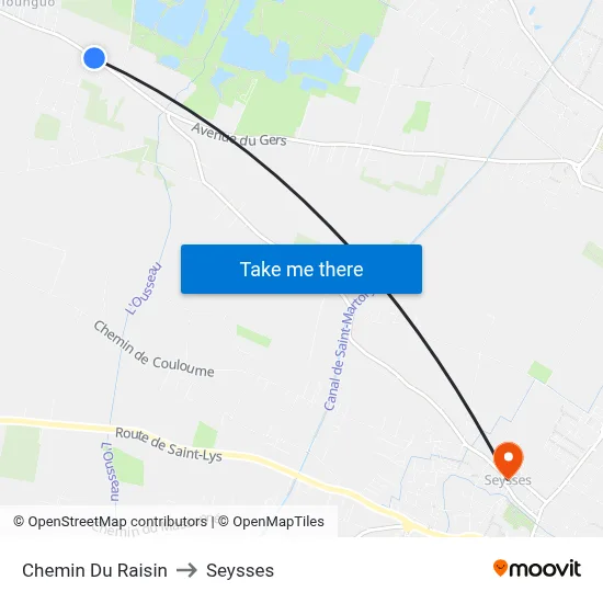 Chemin Du Raisin to Seysses map