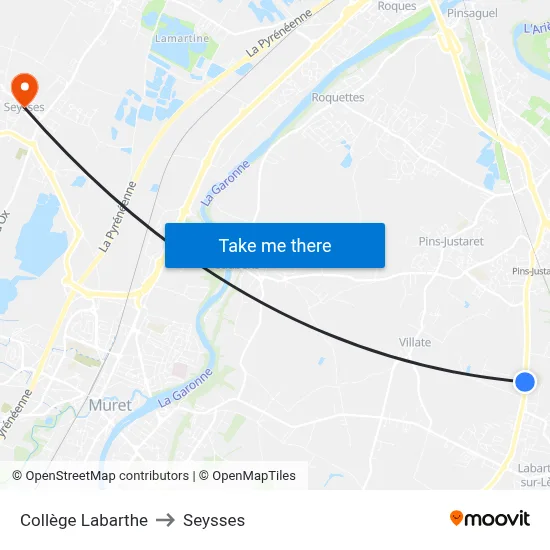 Collège Labarthe to Seysses map