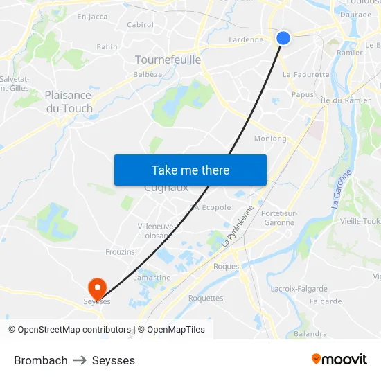 Brombach to Seysses map