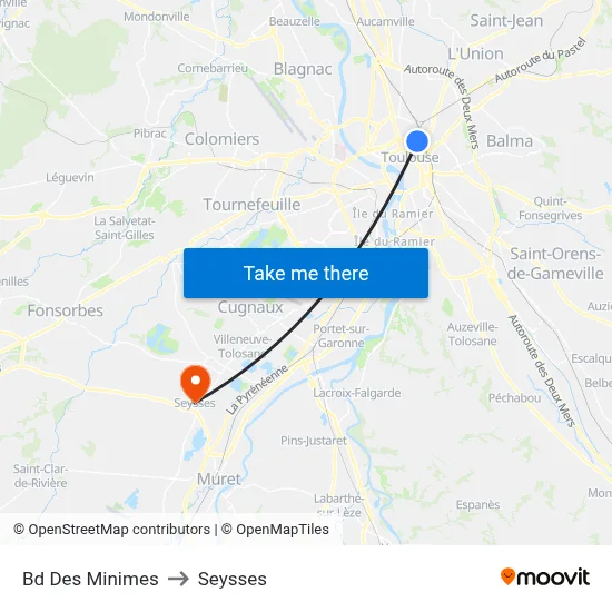 Bd Des Minimes to Seysses map