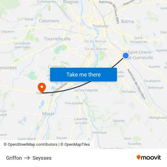 Griffon to Seysses map