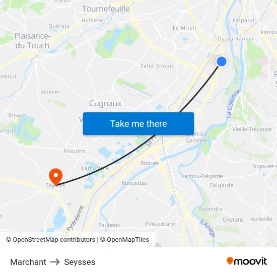Marchant to Seysses map