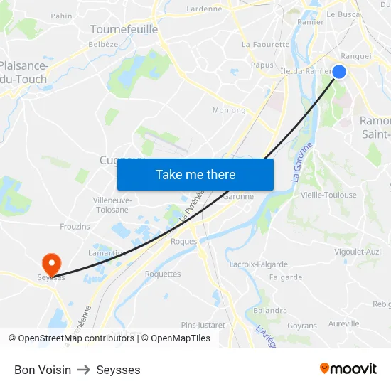 Bon Voisin to Seysses map