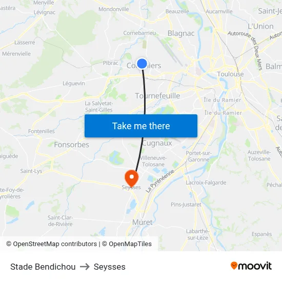 Stade Bendichou to Seysses map