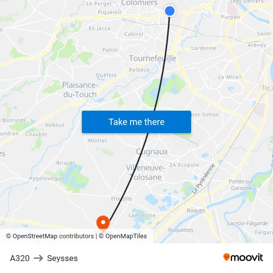 A320 to Seysses map