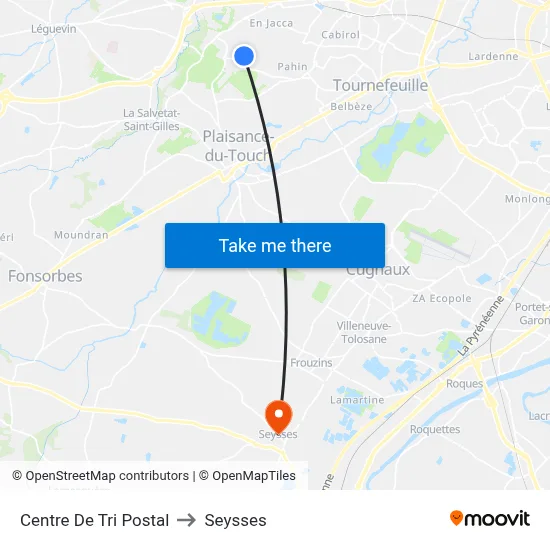 Centre De Tri Postal to Seysses map