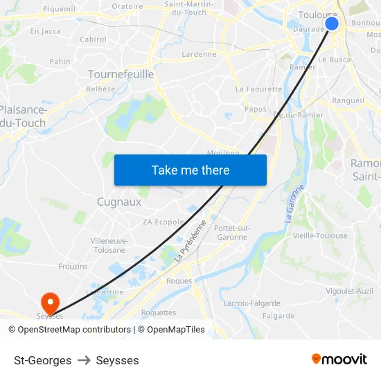 St-Georges to Seysses map